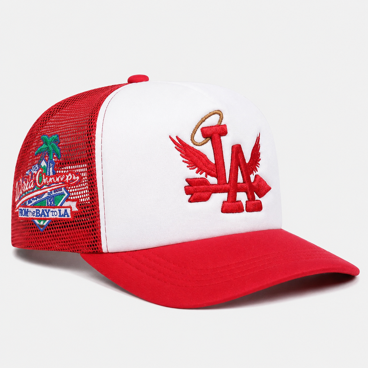 Casquette Trucker LA Rouge et Blanche – Filet Respirant Vintage