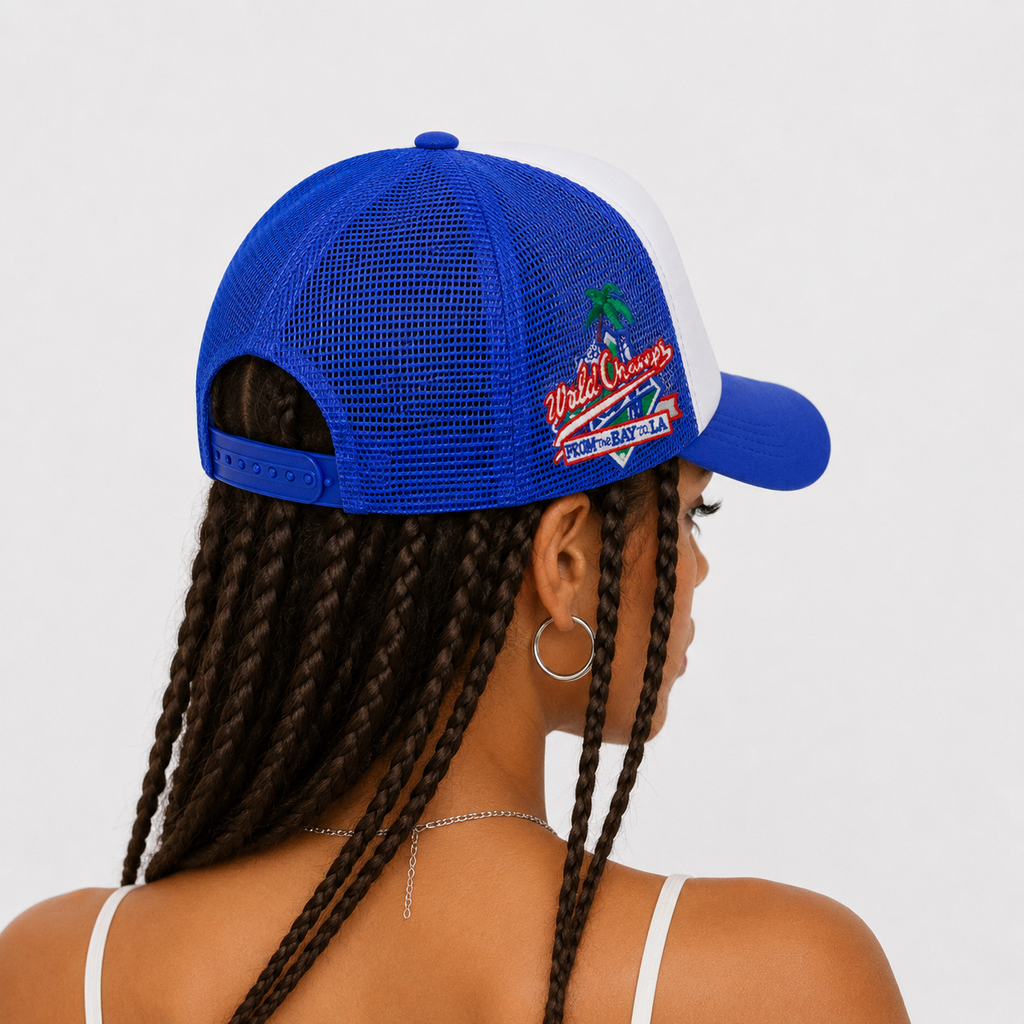 Casquette Trucker LA Bleu Royal – Broderie 3D Ajustable