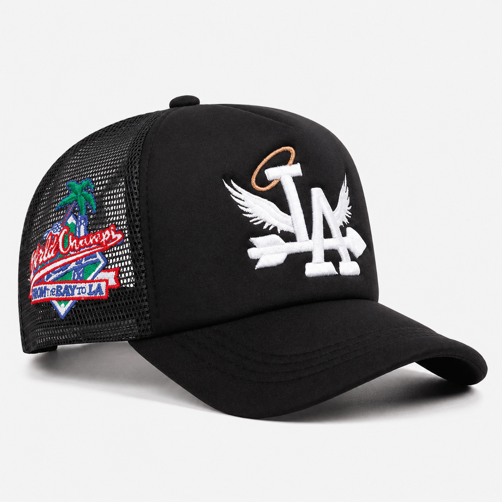 Casquette Snapback LA Noire – Broderie Blanche Style Urbain