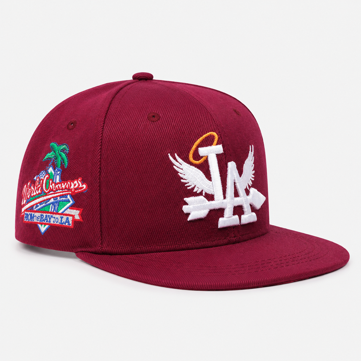Casquette Snapback LA Bordeaux – Visière Plate Brodée
