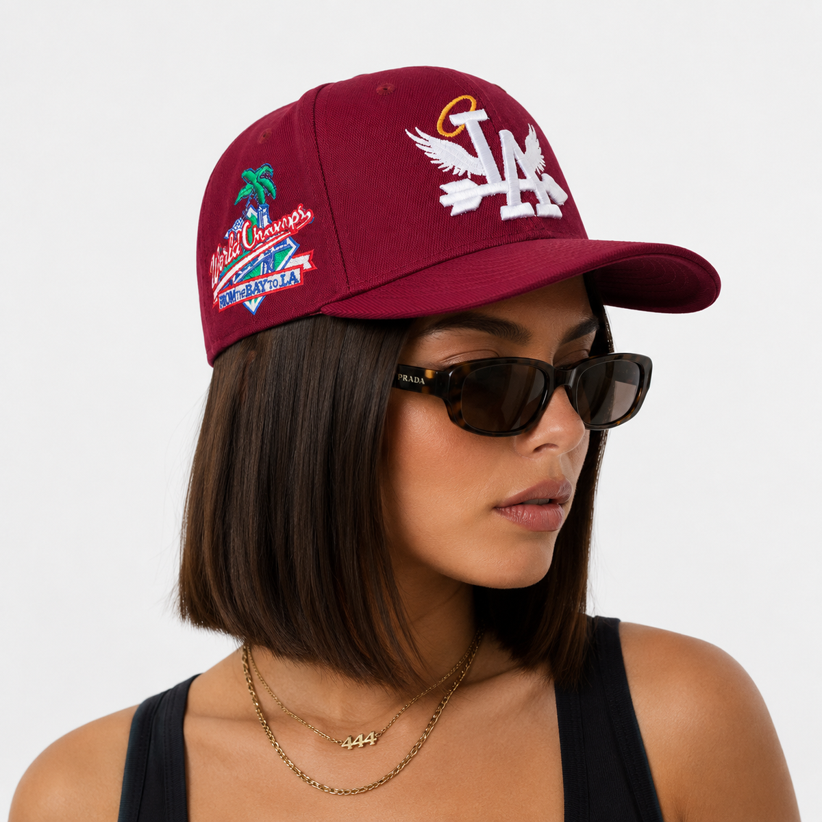 Casquette Snapback LA Bordeaux – Visière Plate Brodée