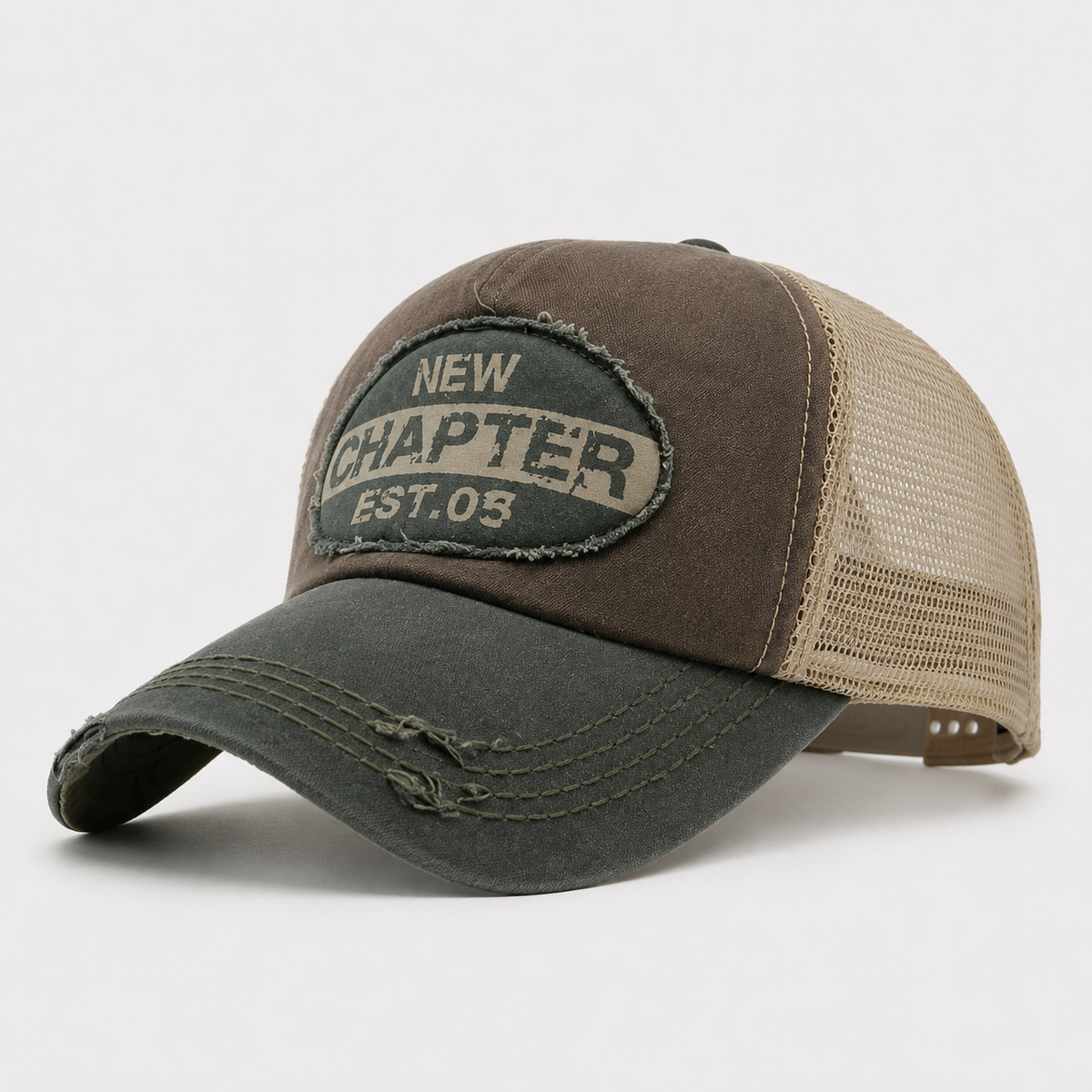 Casquette Trucker Vintage New Chapter Marron – Effet Usé