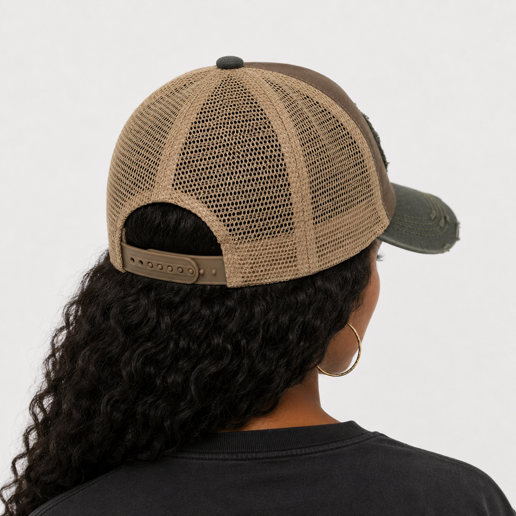 Casquette Trucker Vintage New Chapter Marron – Effet Usé