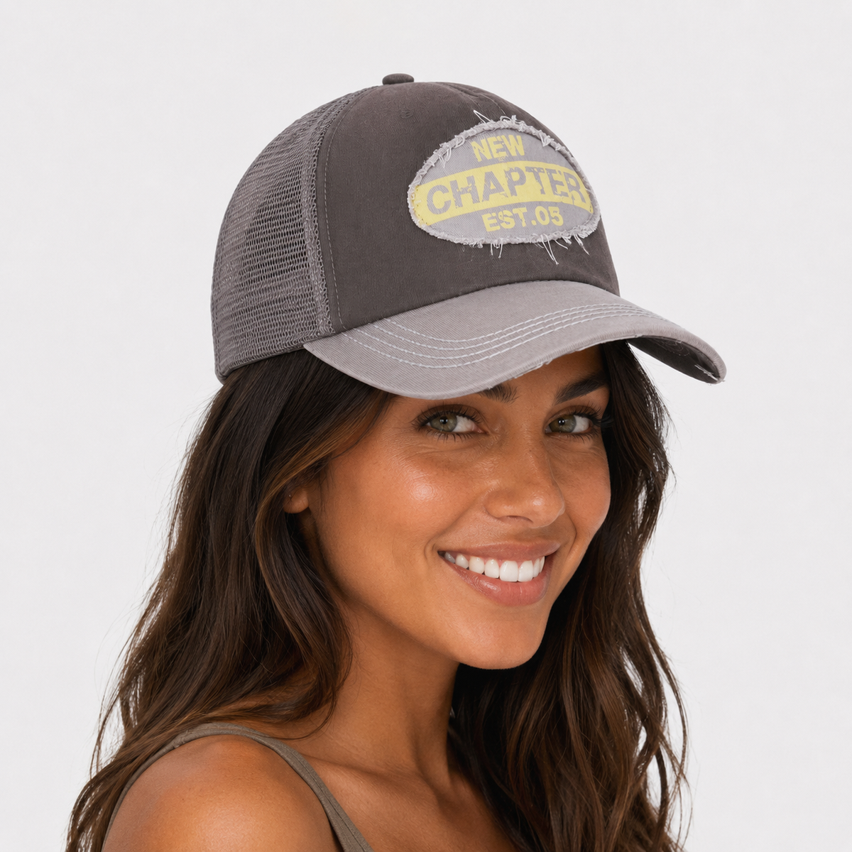 Casquette Trucker Vintage New Chapter Gris