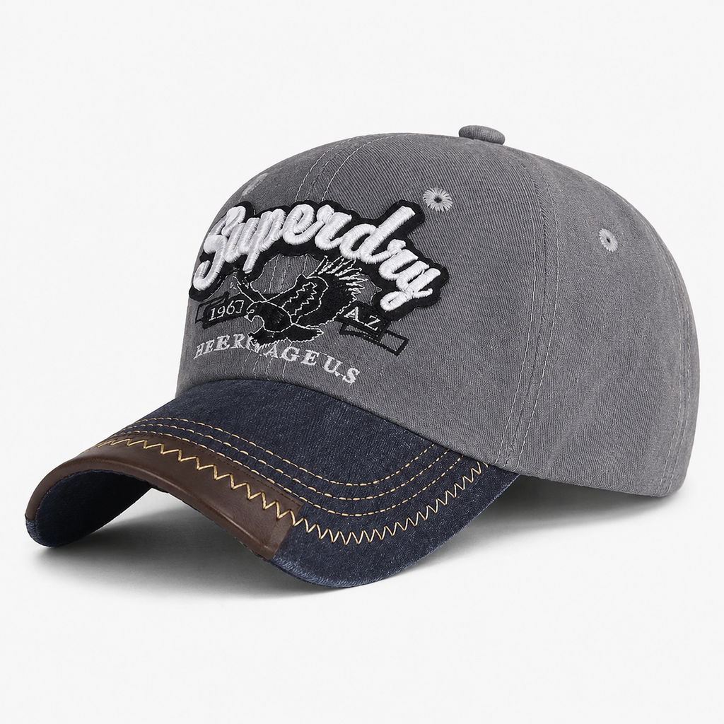 Casquette Vintage Superdry Grise Visière Denim