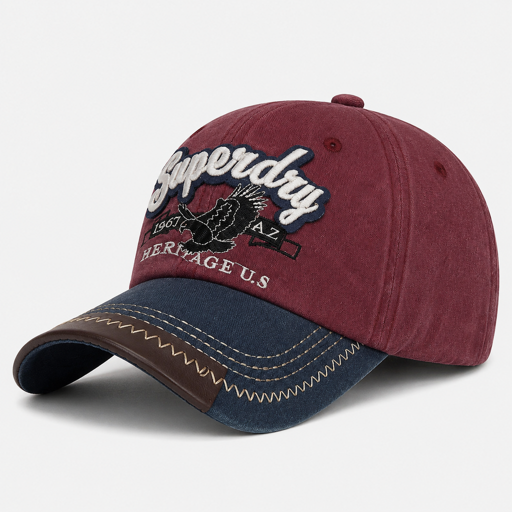 Casquette Vintage Bordeaux Heritage US Style Américain