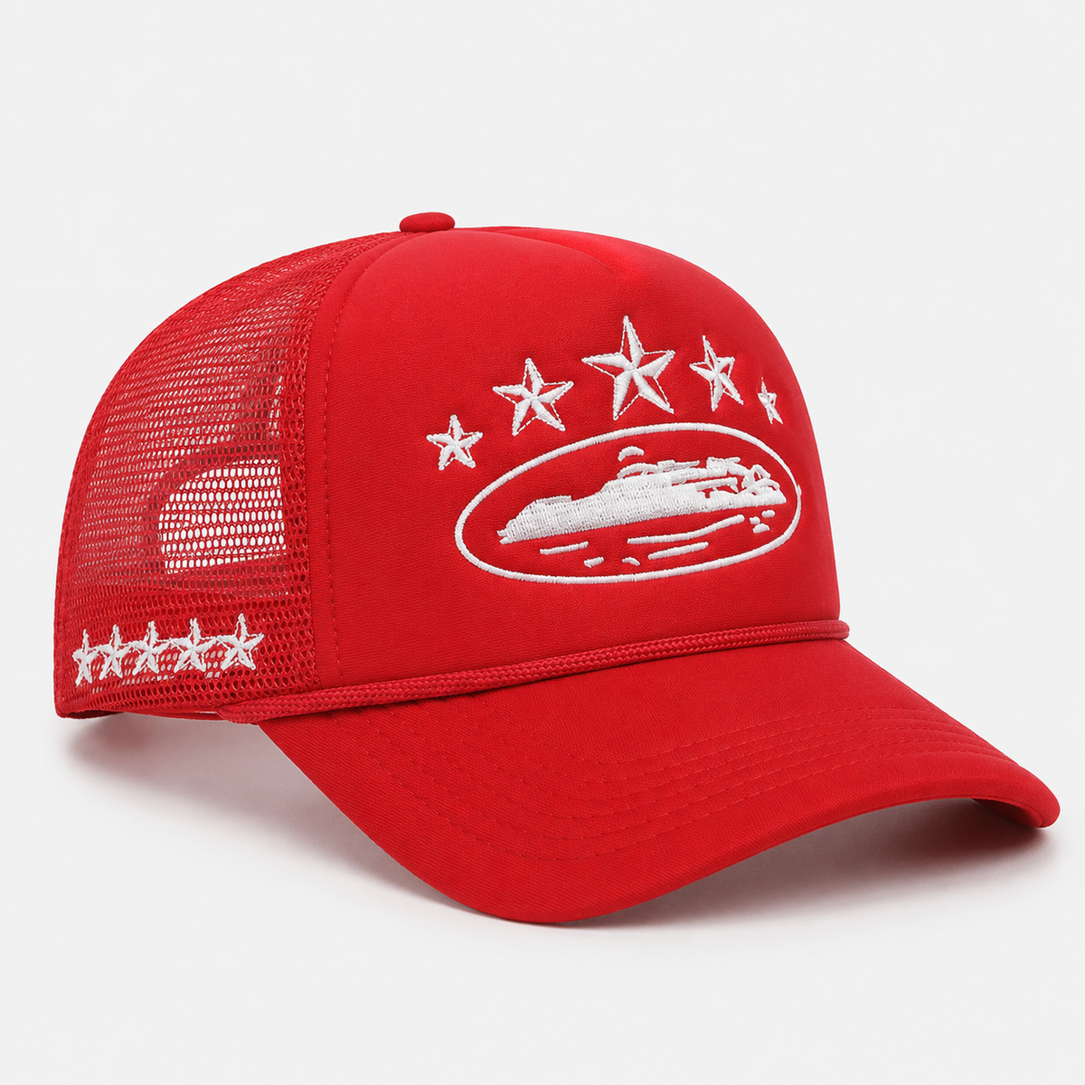 Casquette Trucker Rouge Yacht Brodée Streetwear