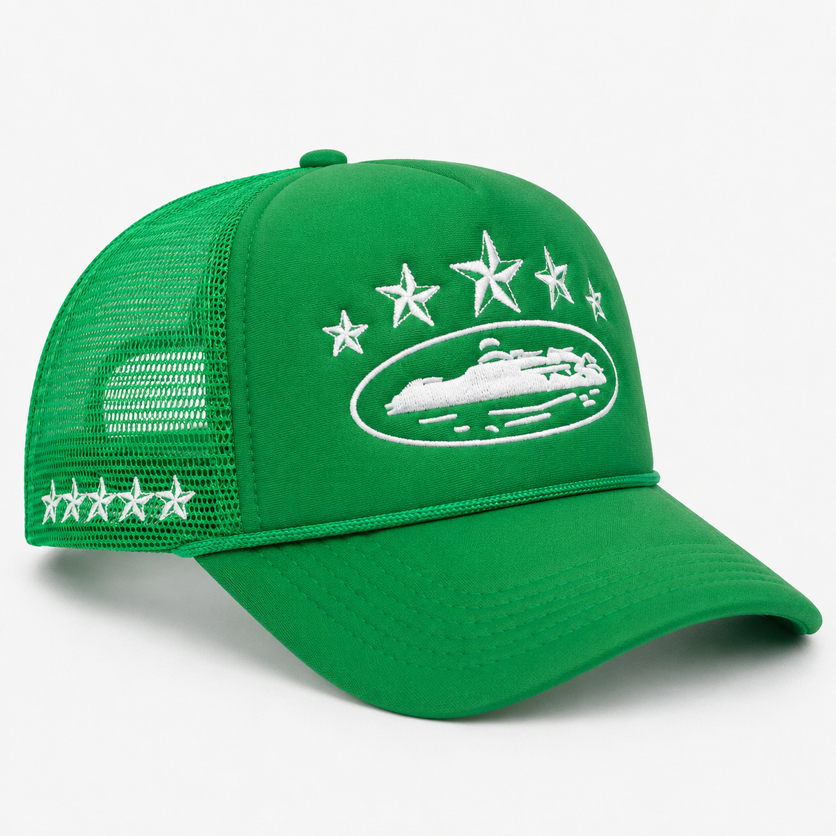 Casquette Trucker Verte Brodée Filet Respirant