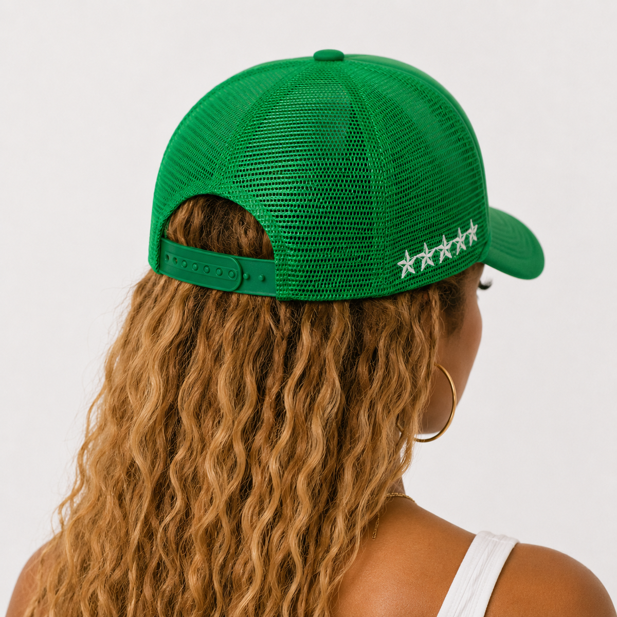 Casquette Trucker Verte Brodée Filet Respirant