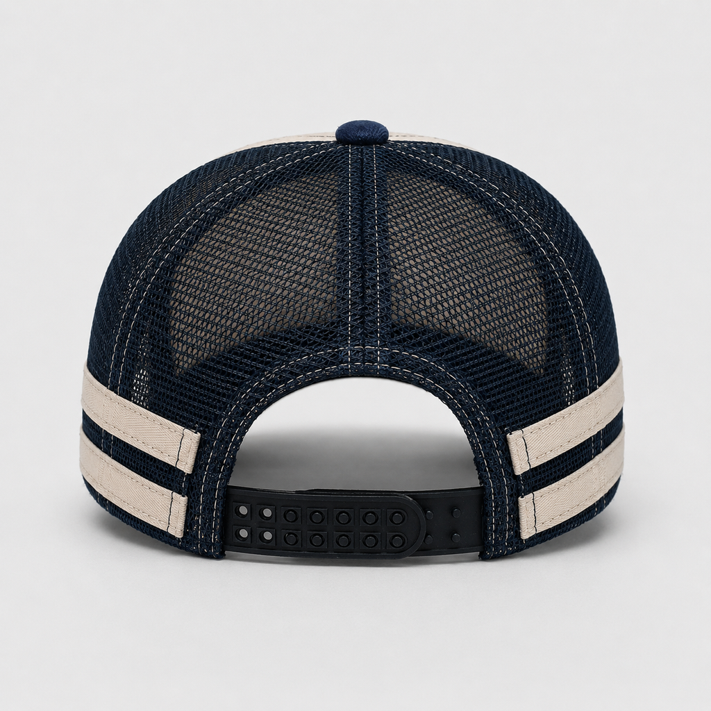 Casquette Trucker Vintage Black Rebel Beige Bleu