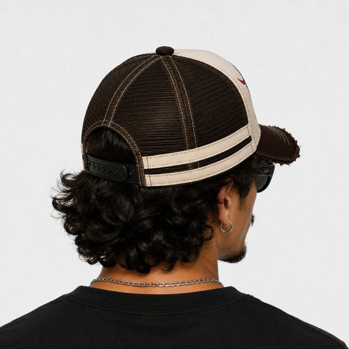 Casquette Trucker Western Black Rebel Marron Vintage