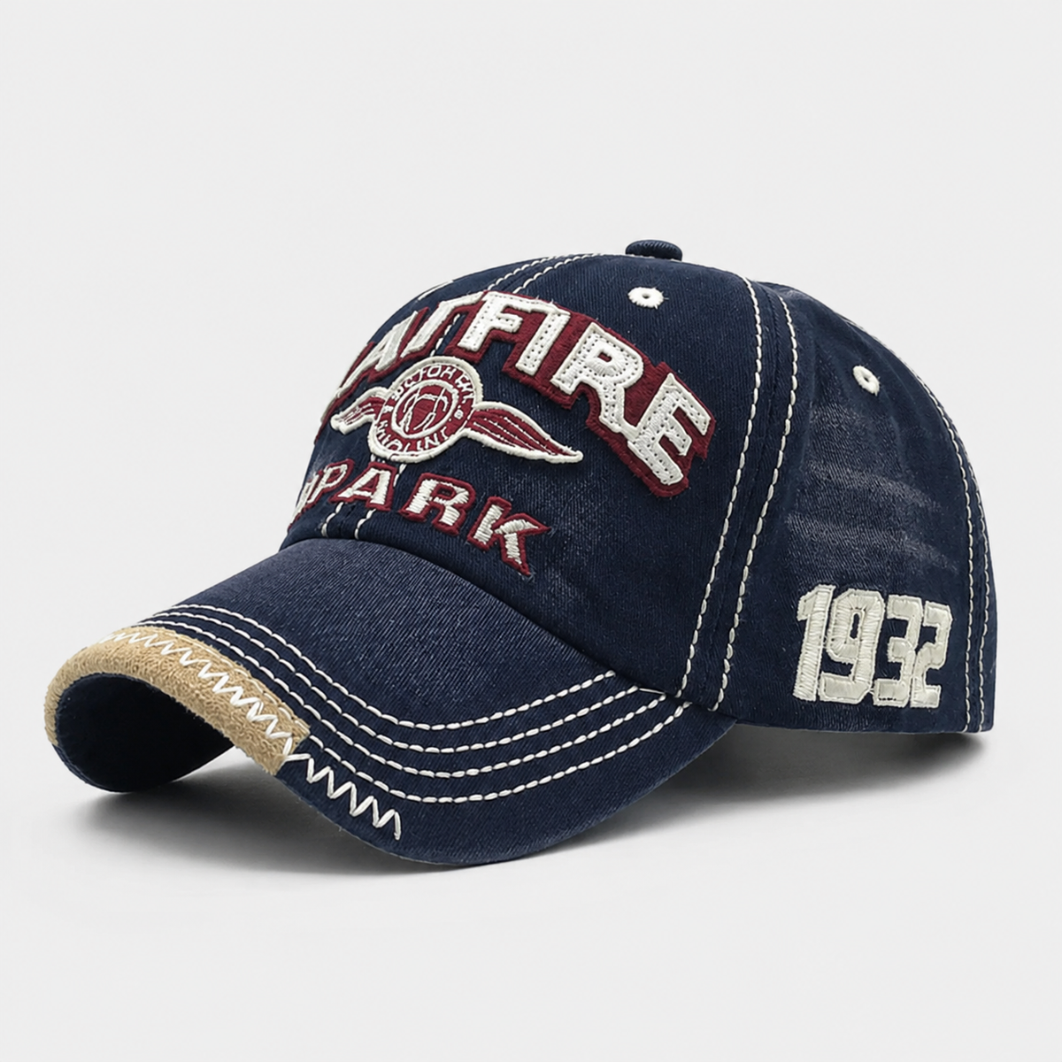 Casquette Vintage Bleue Wildfire Park 1932 Brodée