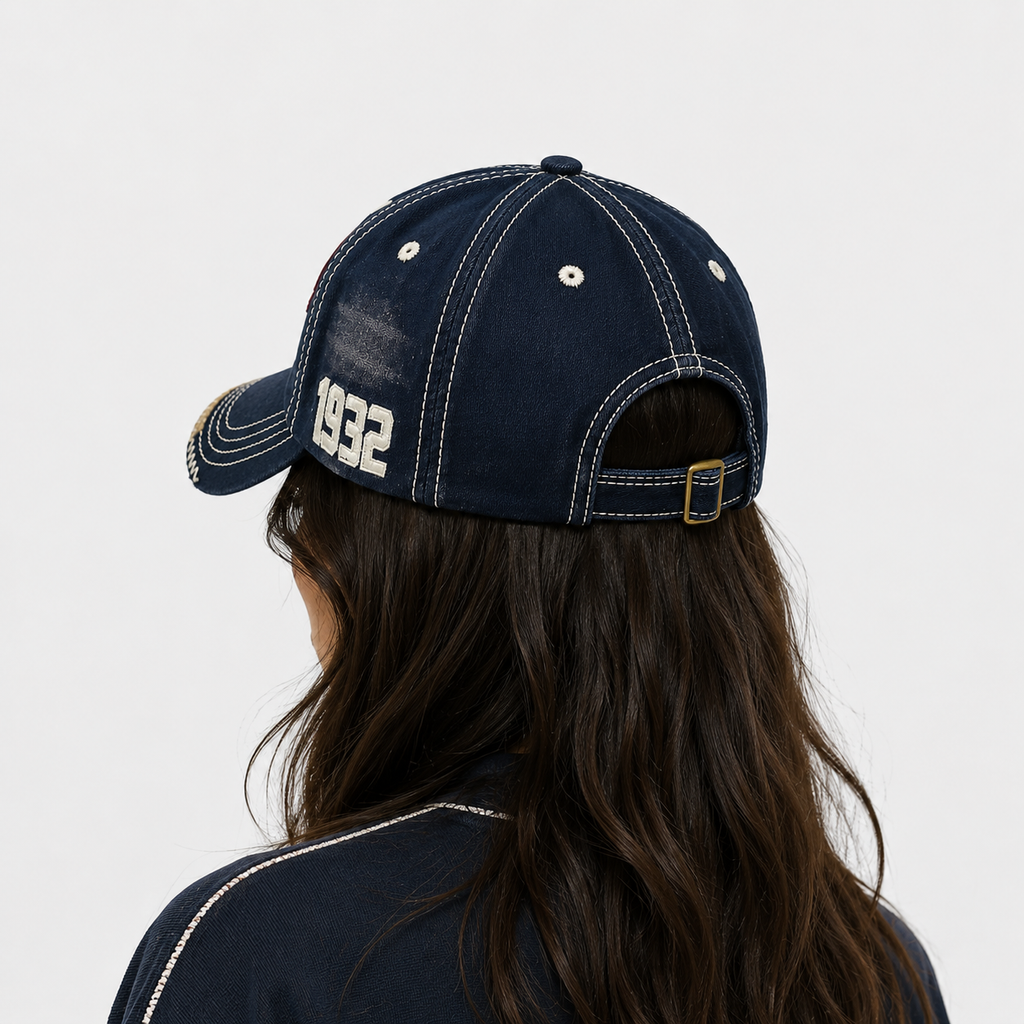 Casquette Vintage Bleue Wildfire Park 1932 Brodée