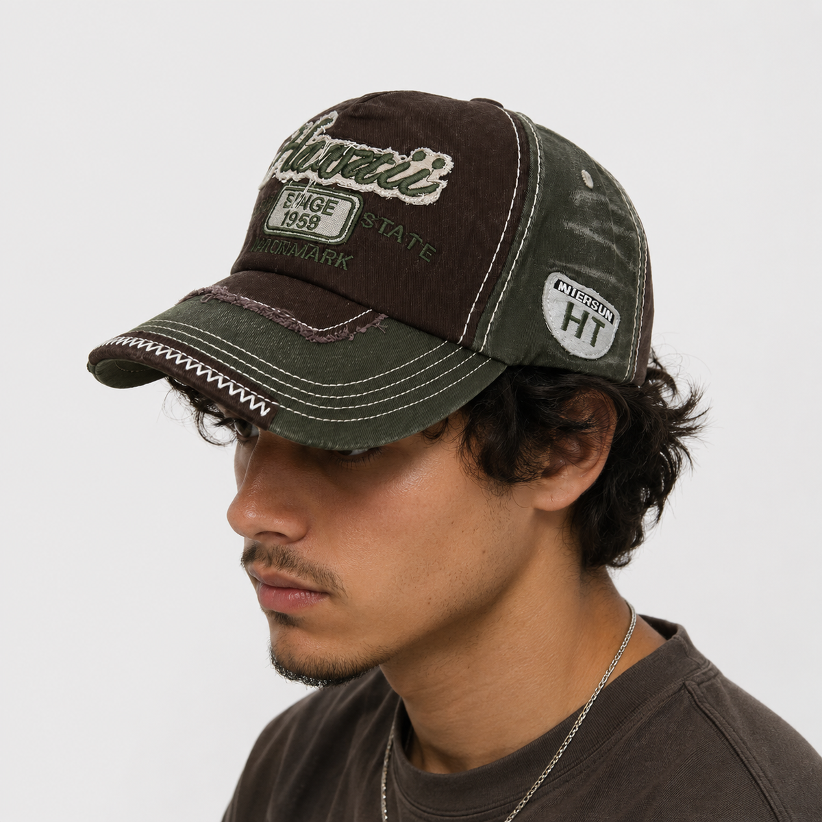 Casquette Baseball Vintage Bicolore Brodée