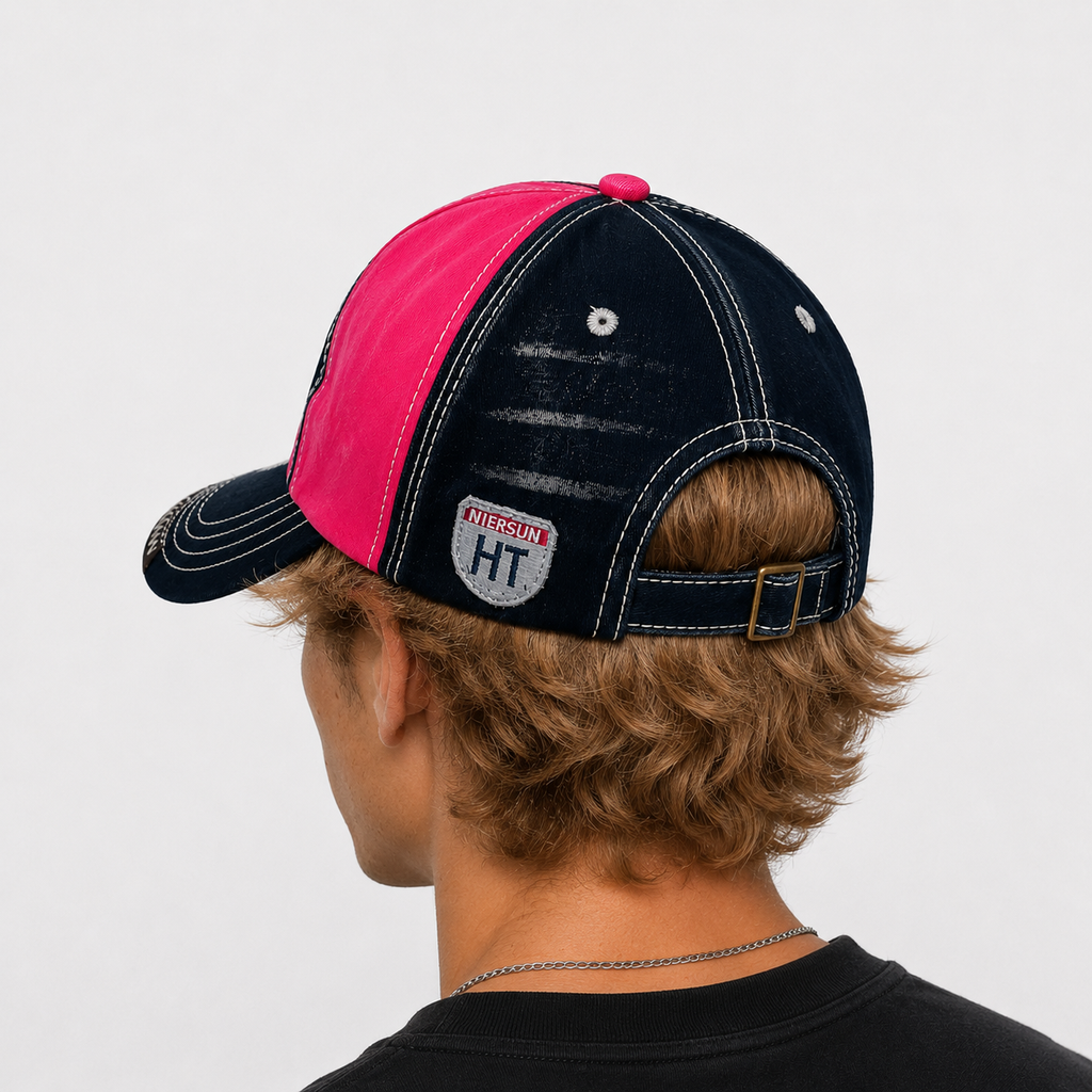 Casquette Baseball Vintage Rose Brodée