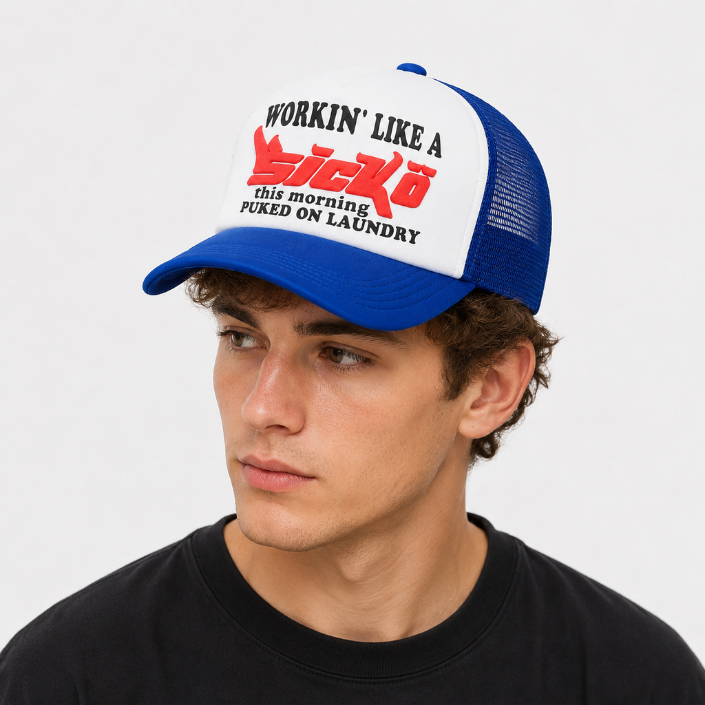 Casquette Trucker Bleue Style Vintage