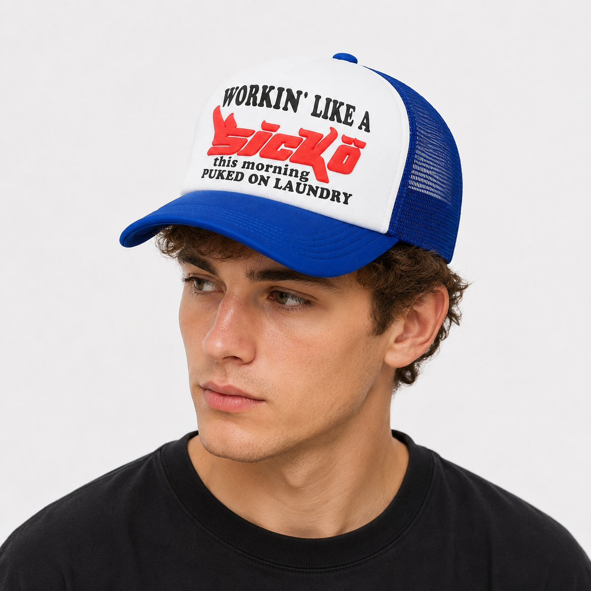 Casquette Trucker Bleue Style Vintage