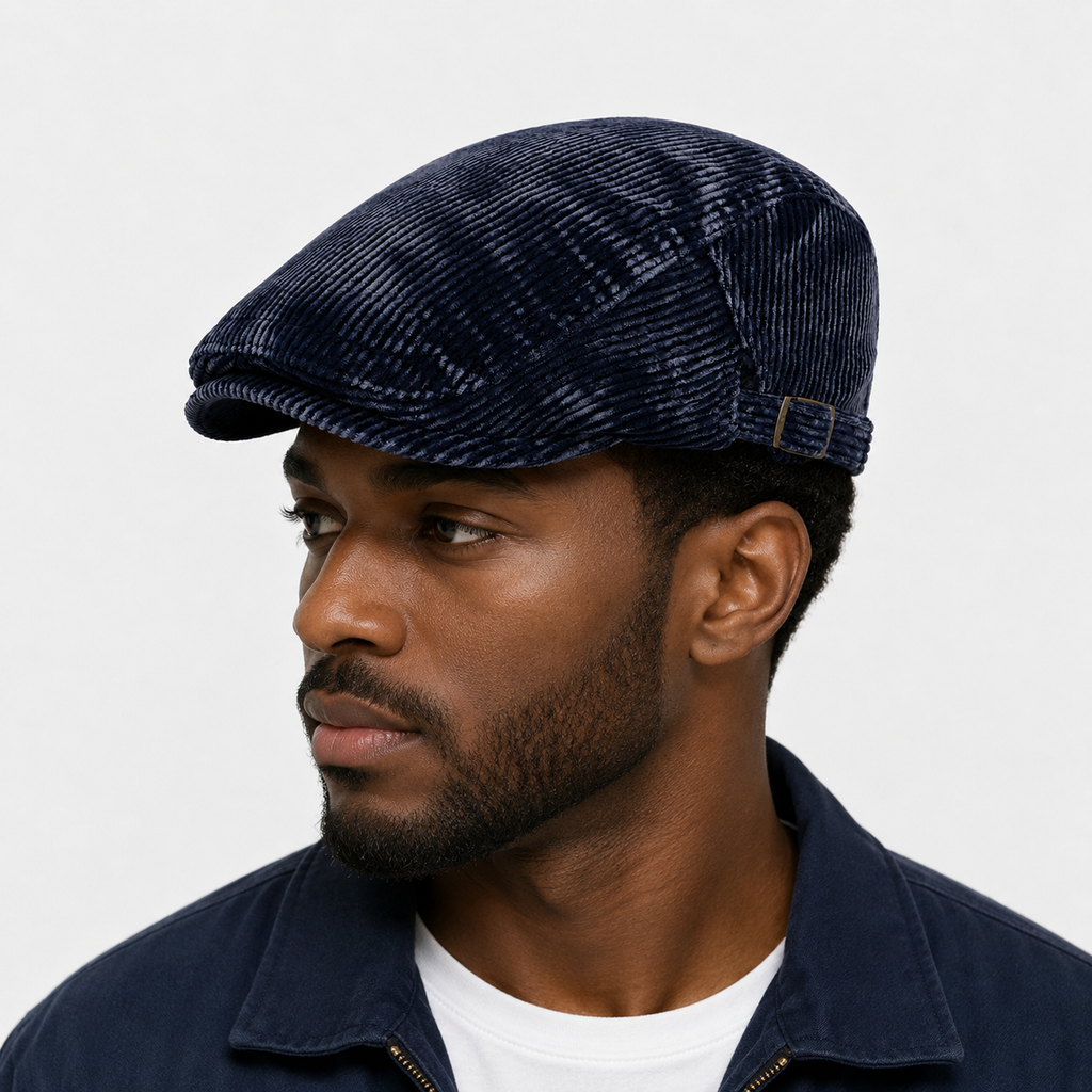 Béret Classique Velours Bleu Marine Vintage