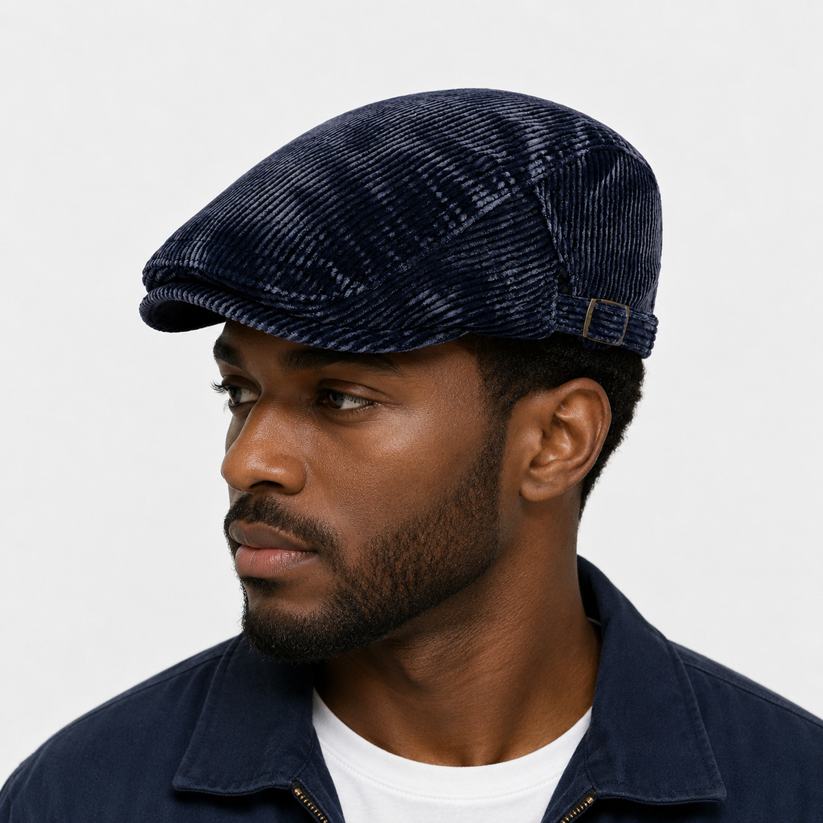 Béret Classique Velours Bleu Marine Vintage