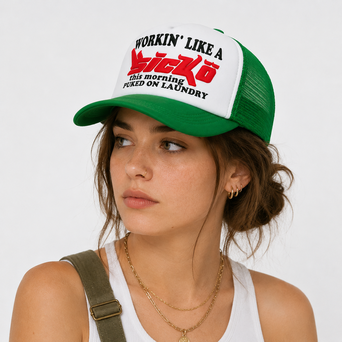 Casquette Trucker Verte Vintage Unisexe