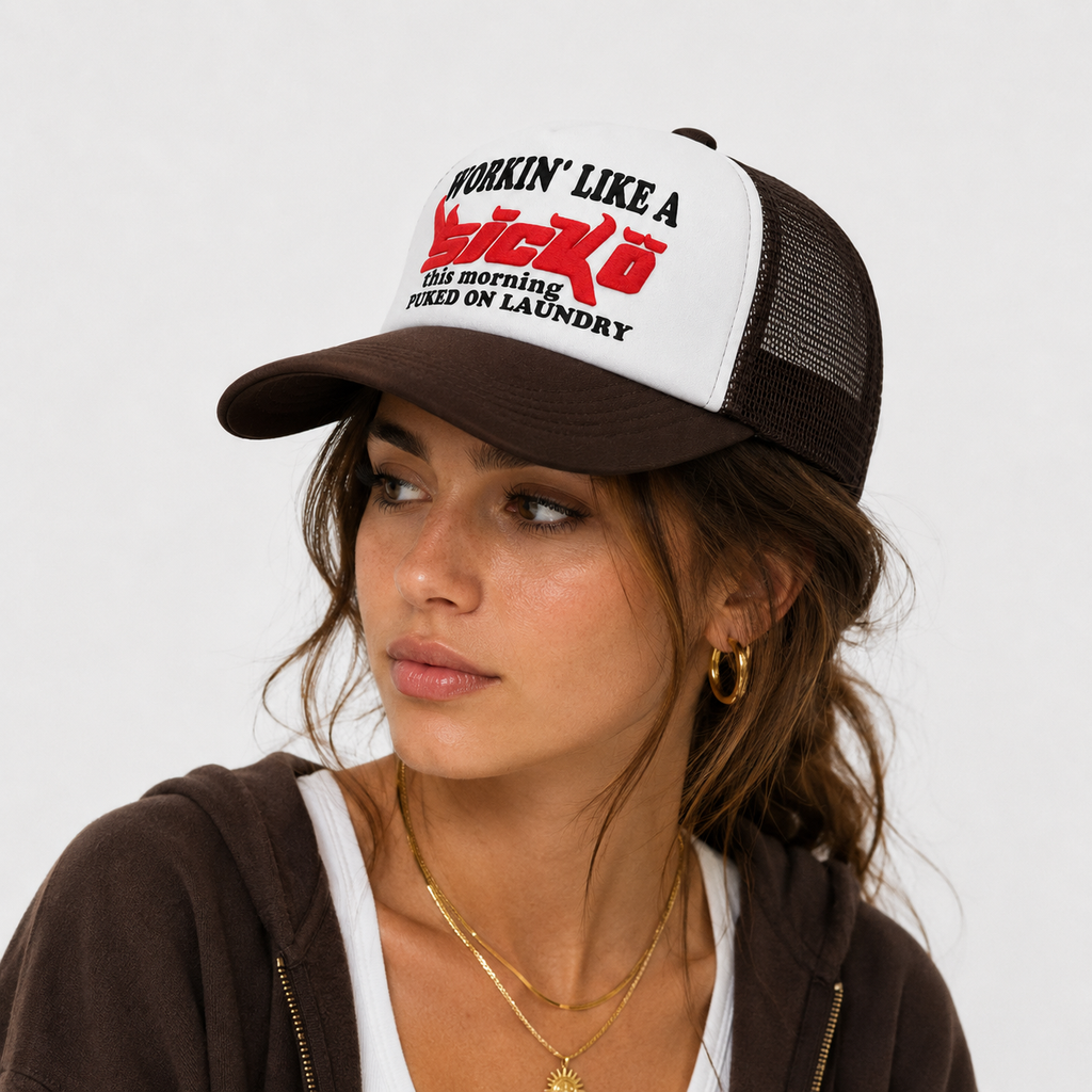 Casquette Trucker Marron Vintage Unisexe