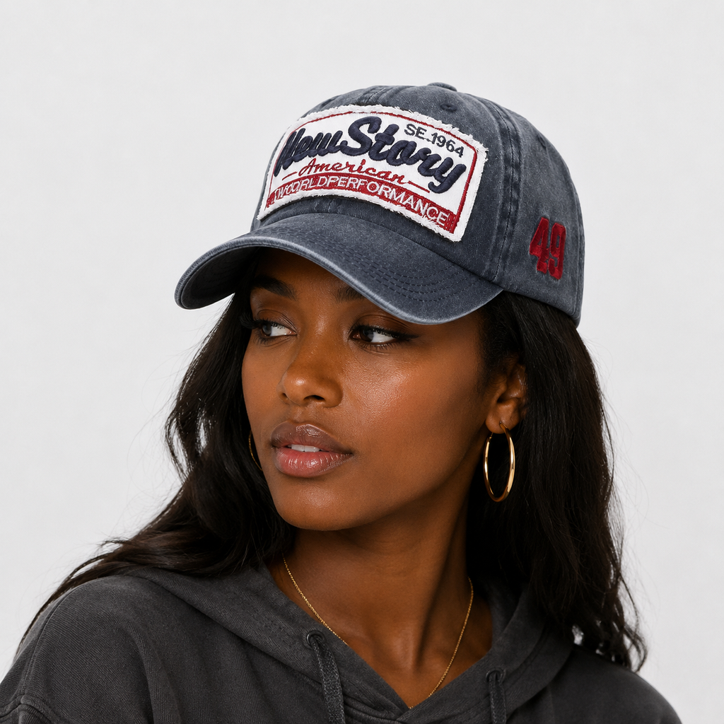Casquette Denim Grise Vintage Brodée Unisexe