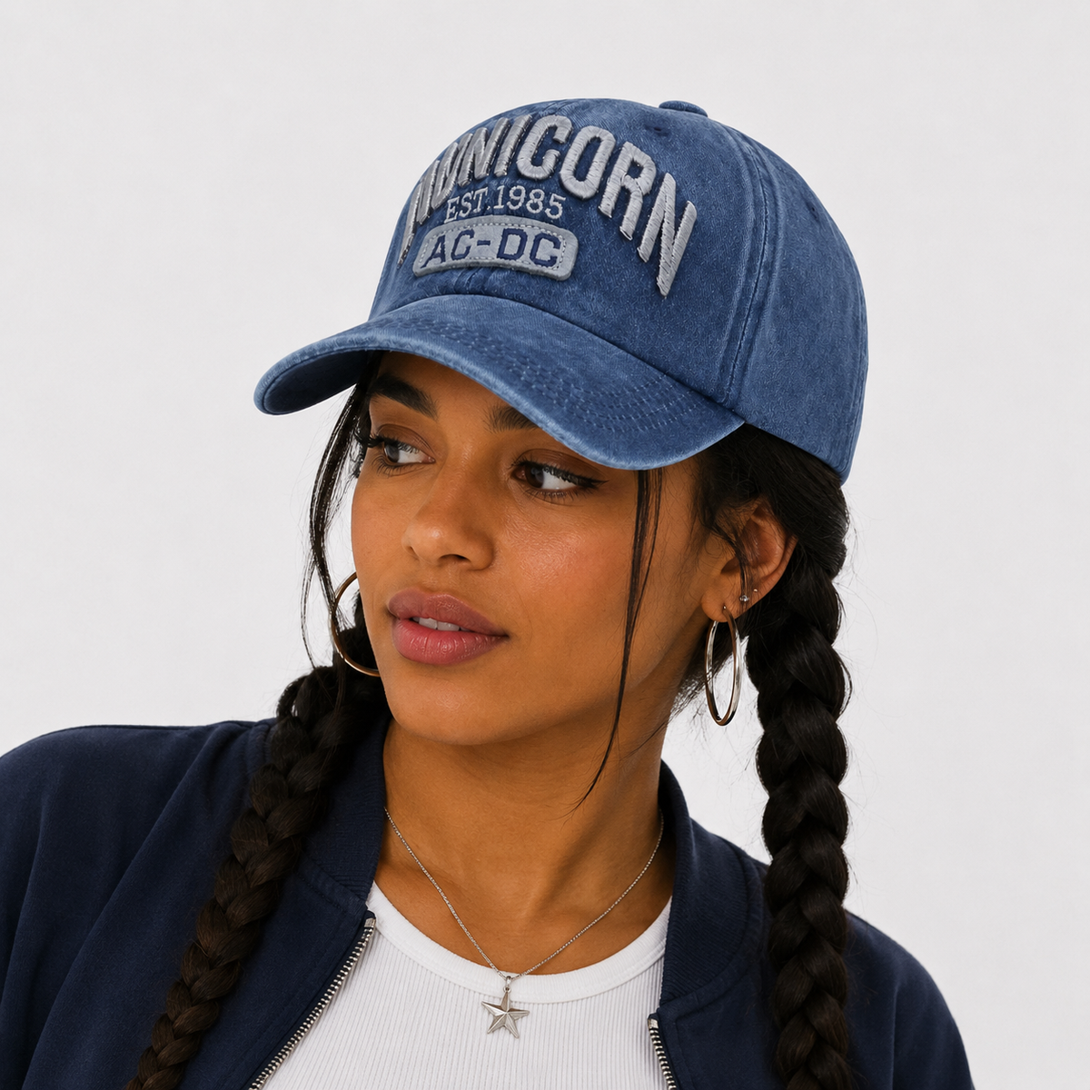 Casquette Denim Bleue Vintage Brodée Unisexe