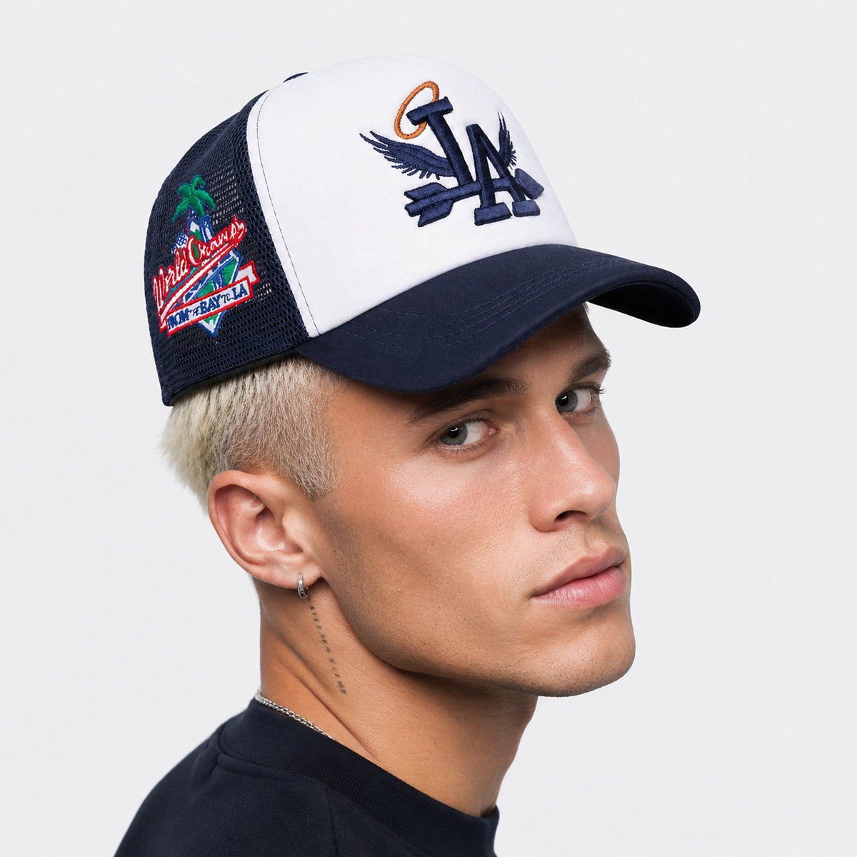 Casquette Trucker LA Bleu Marine Vintage