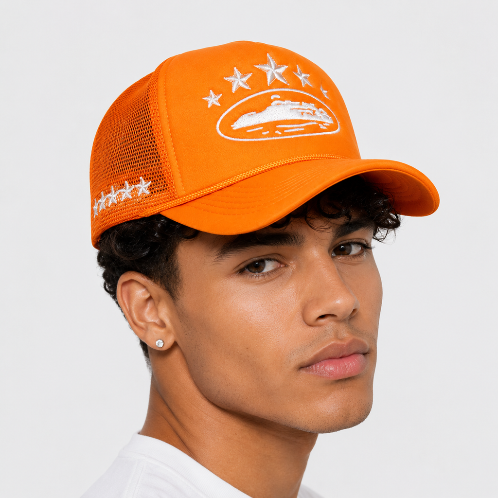 Casquette Trucker Orange 5 étoiles
