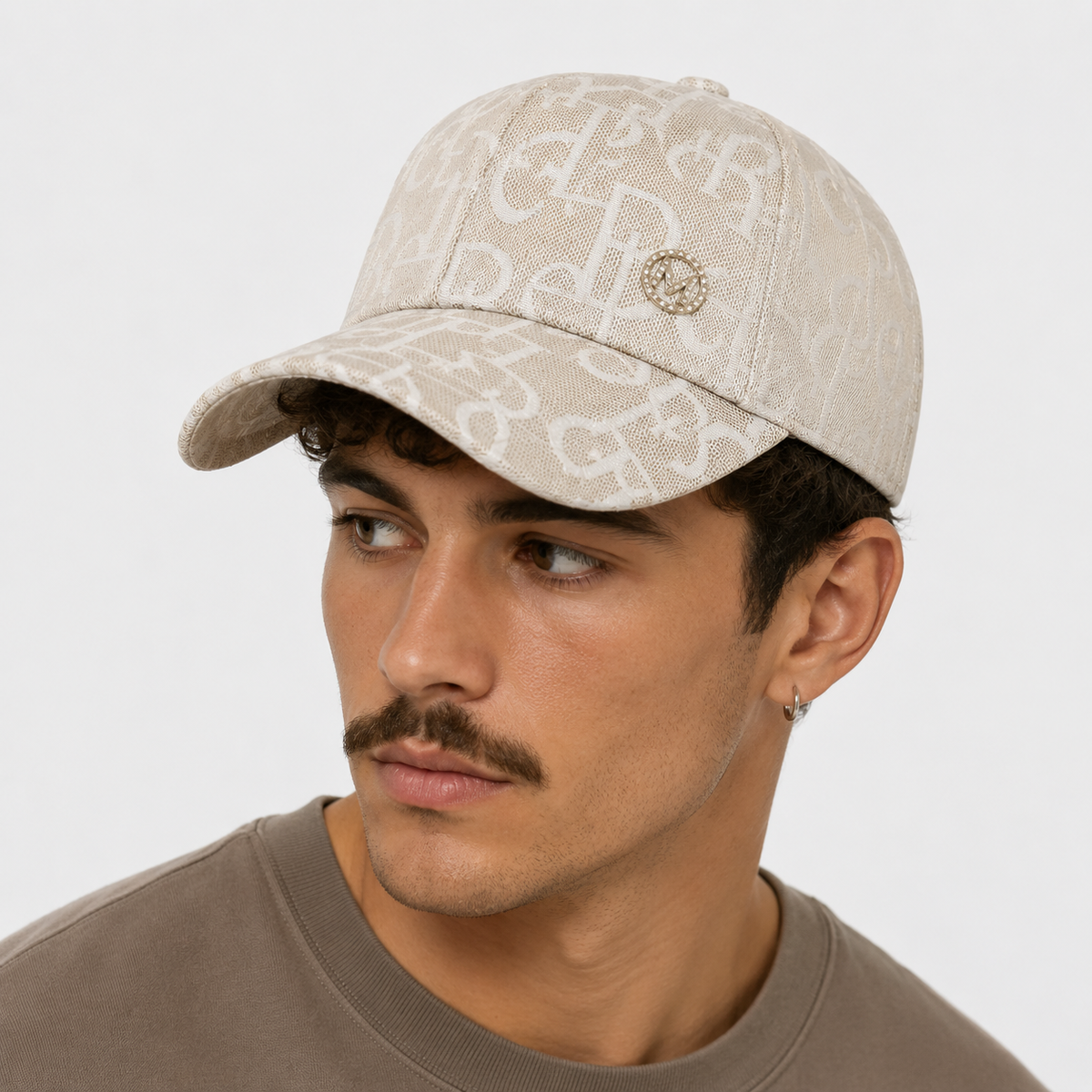 Casquette Beige Monogramme Ajustable