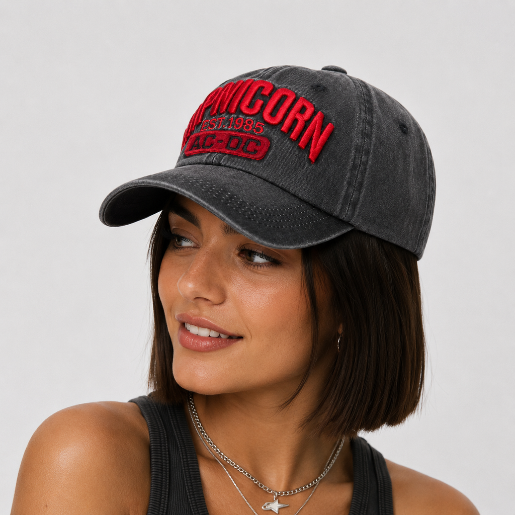 Casquette Vintage Noire AC-DC Rouge Homme & Femme