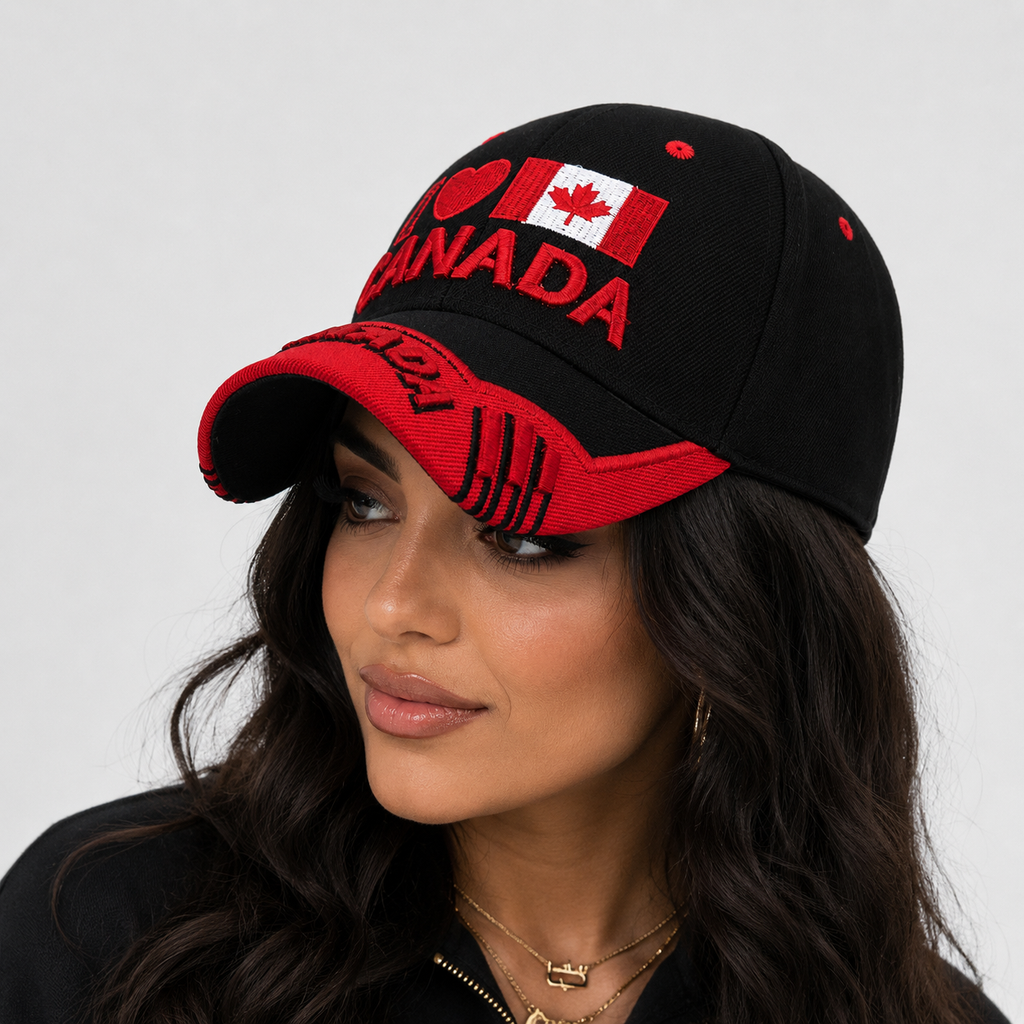 Casquette Canada Noire Rouge Brodée Homme & Femme