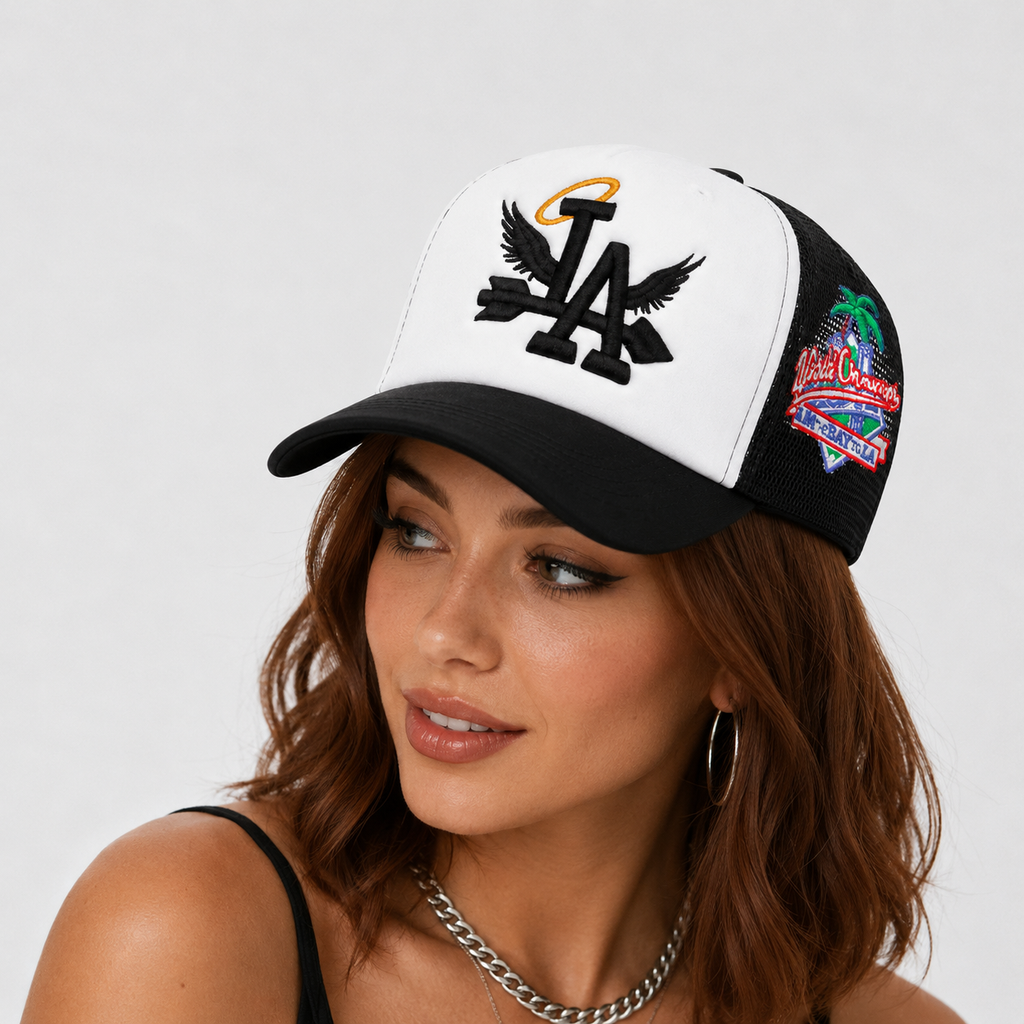 Casquette Trucker LA Blanche Noire | Style US