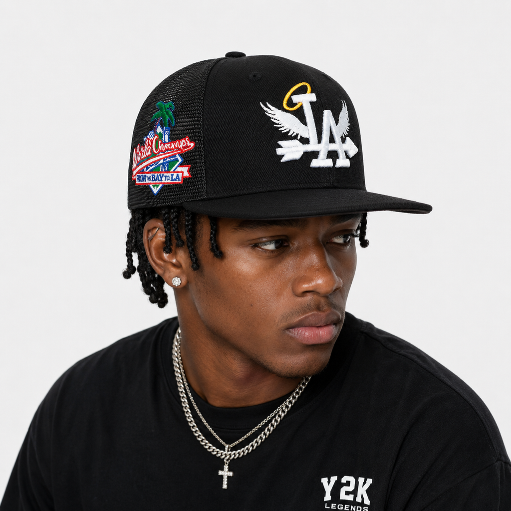 Casquette Trucker LA Ailes Noire – Broderie Premium Streetwear