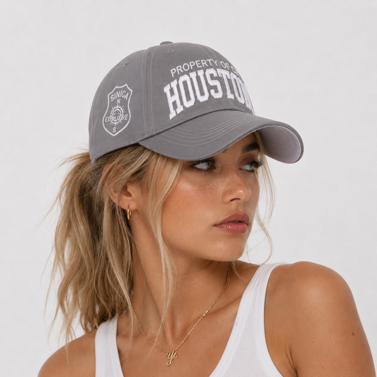 Casquette Boston Grise Brodée Style Baseball Unisexe