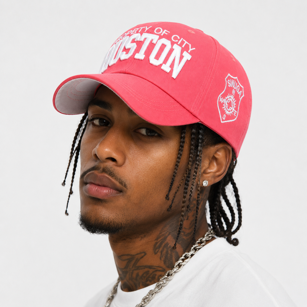 Casquette Boston Rose Brodée Blanche Femme & Homme