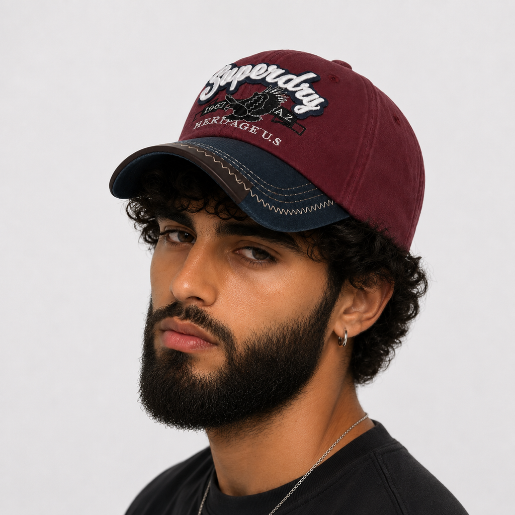 Casquette Vintage Bordeaux Heritage US Style Américain