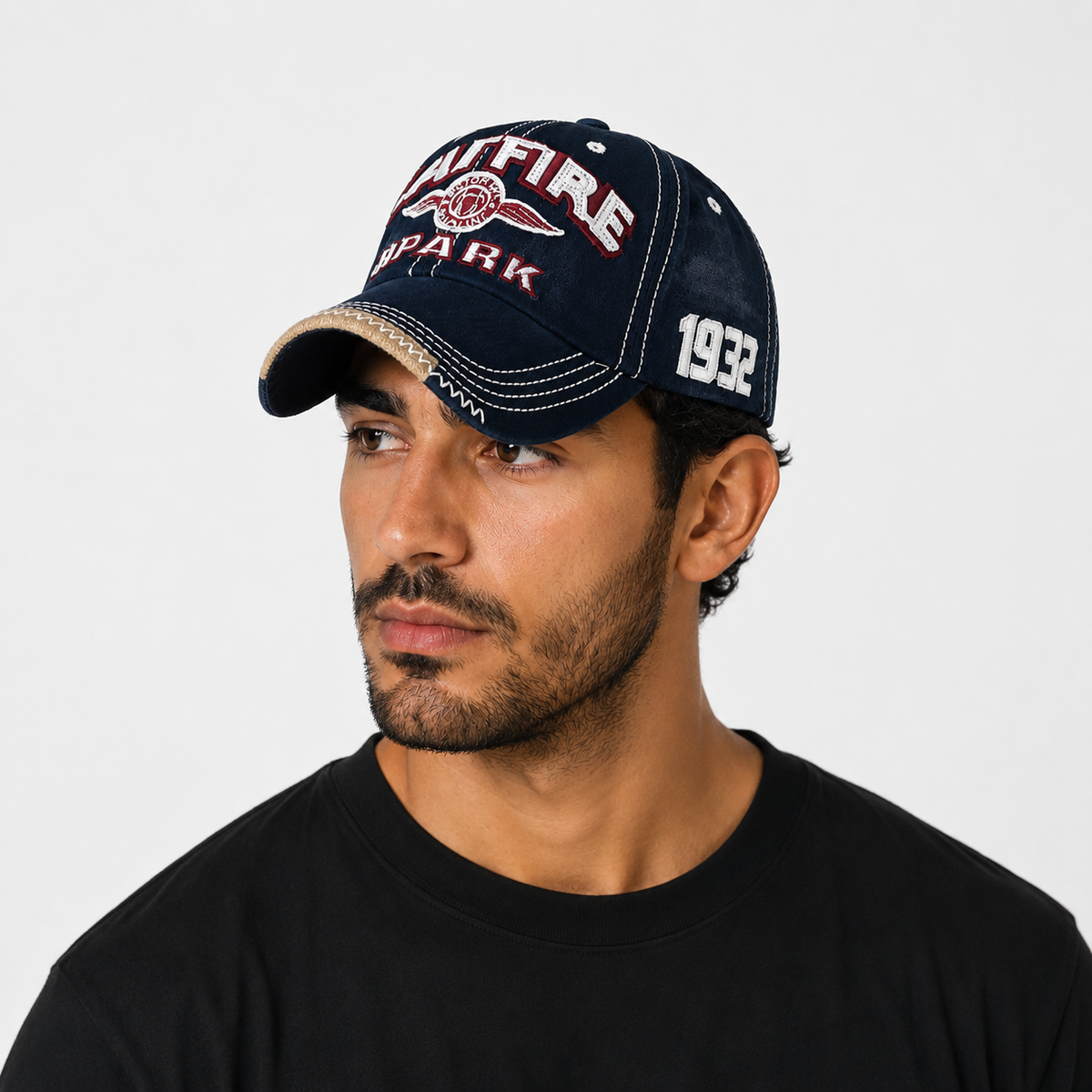 Casquette Vintage Bleue Wildfire Park 1932 Brodée