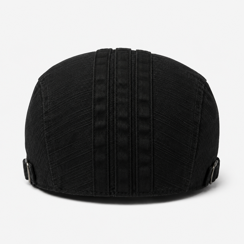 Casquette Béret En Coton Noir Délavé