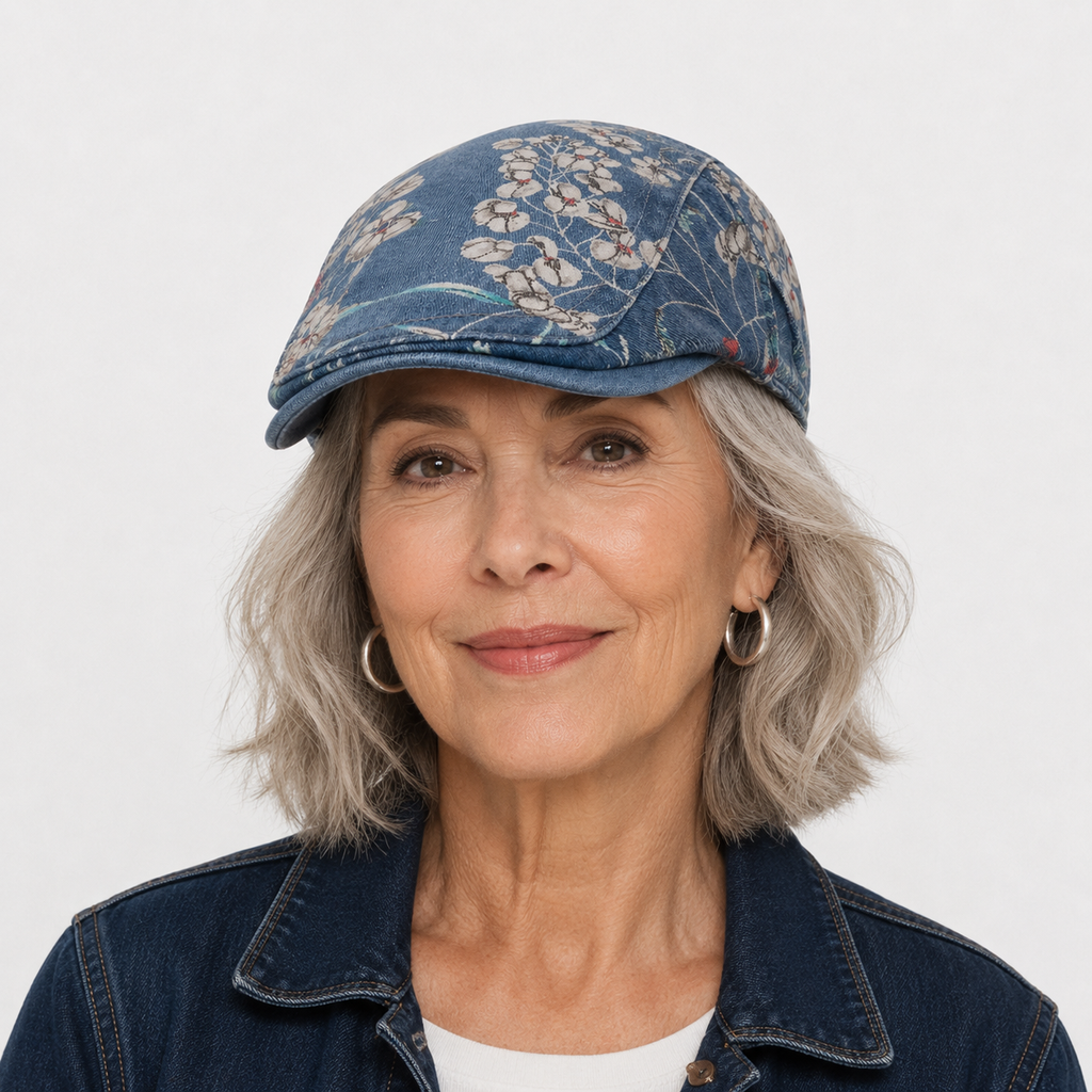 Béret Imprimé Fleuri En Coton