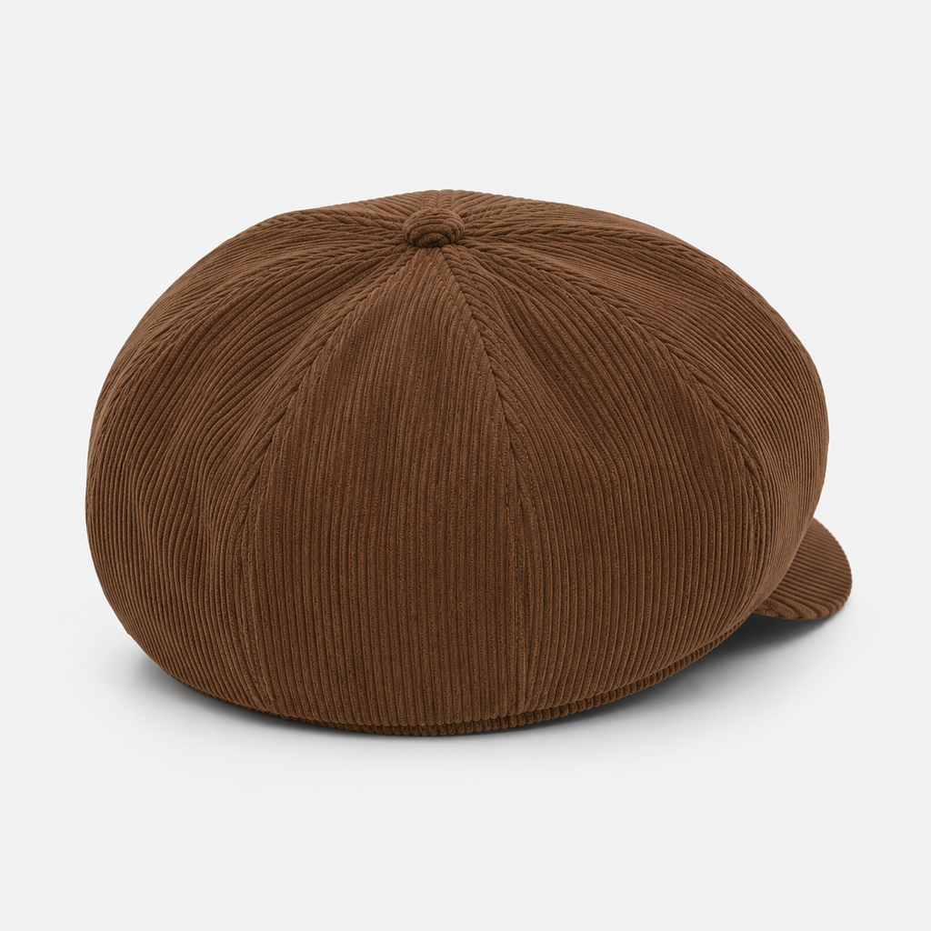Béret Original En Velours Côtelé Marron
