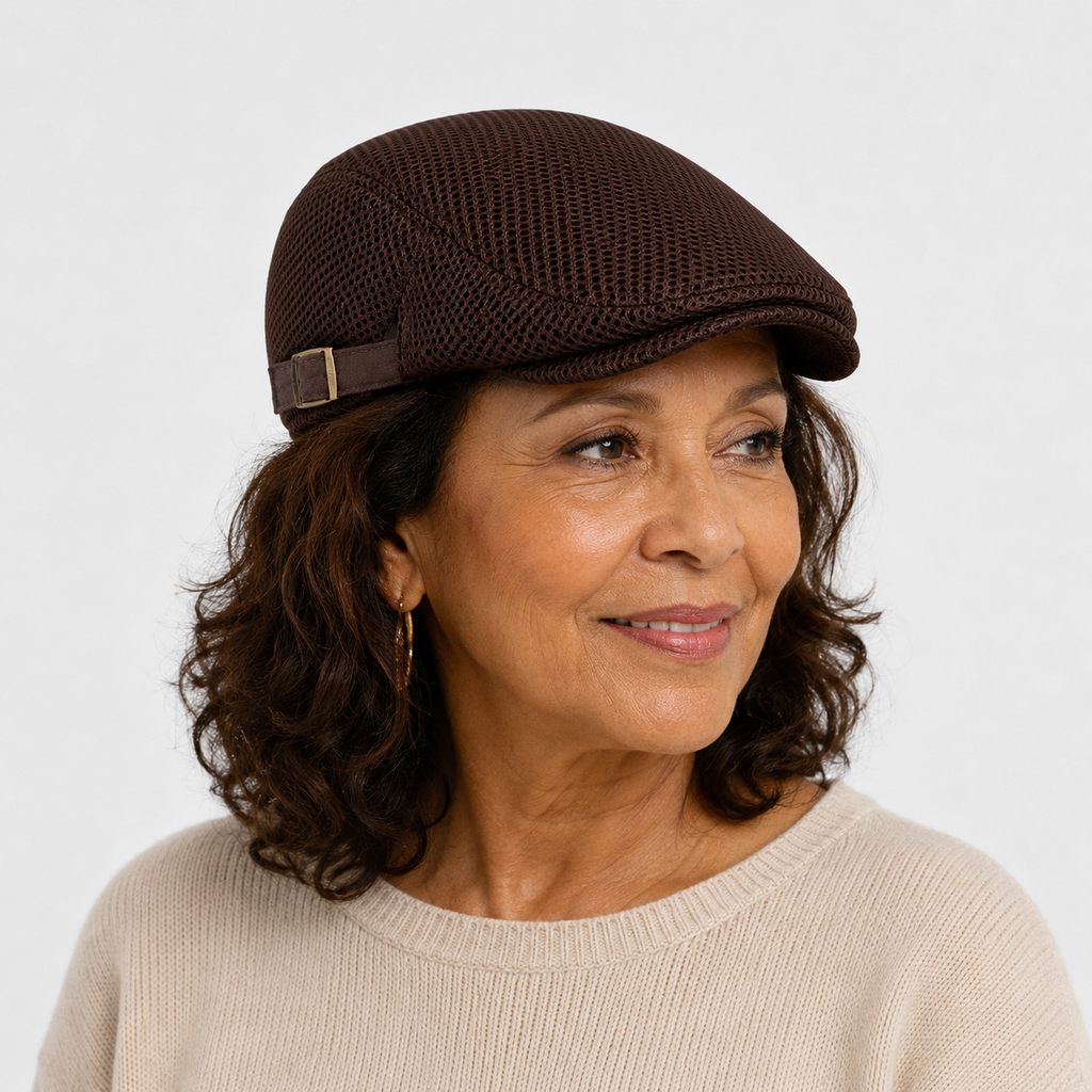 Béret Aération Marron en Maille