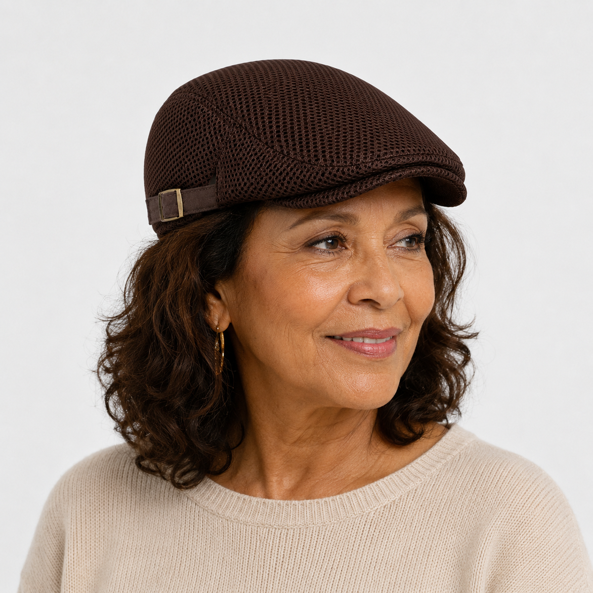 Béret Aération Marron en Maille