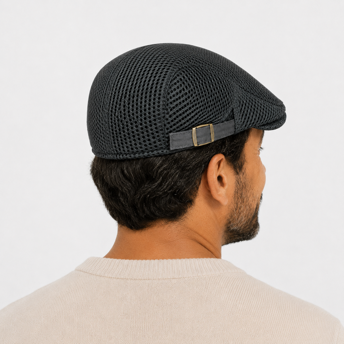 Béret En Maille Respirante Gris Foncé