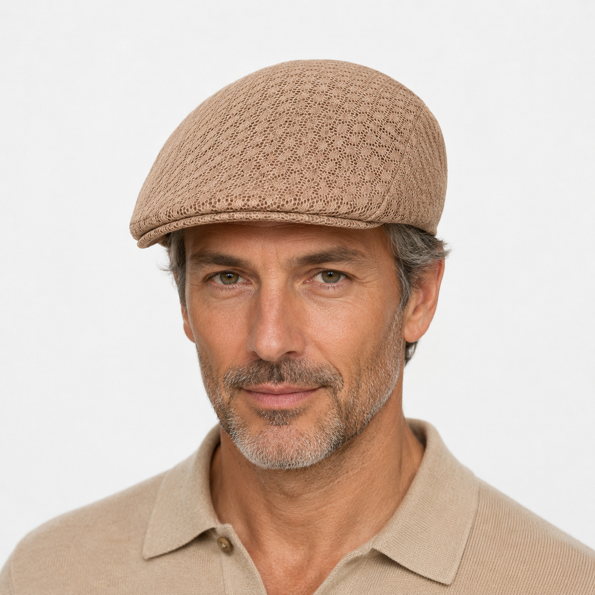 Béret en Maille Beige Respirant