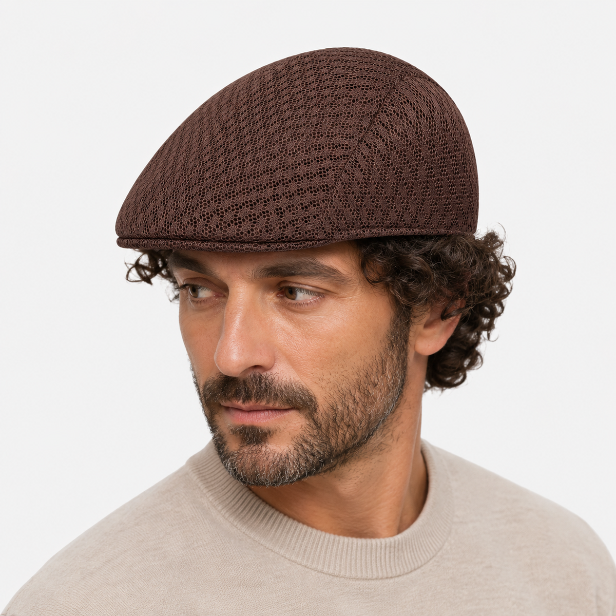 Béret Marron été En Maille