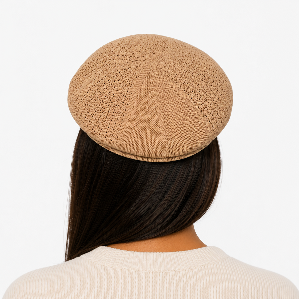 Béret Casquette Beige en Polyester