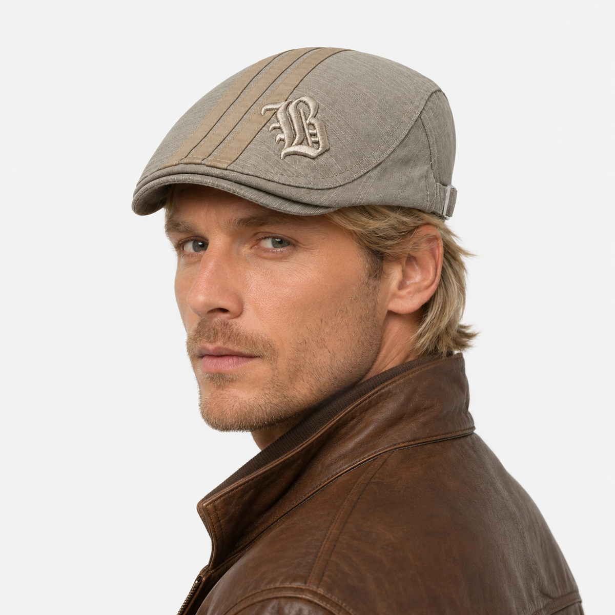 Béret Casquette à visière Beige Vintage