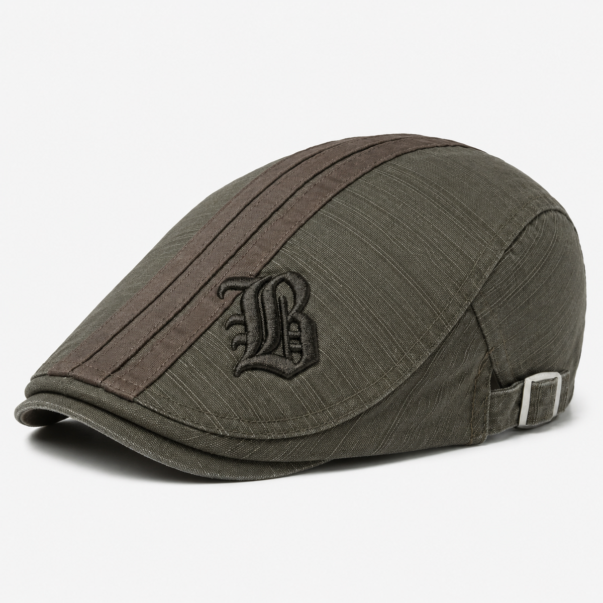 Béret Vintage Vert Khaki en Coton
