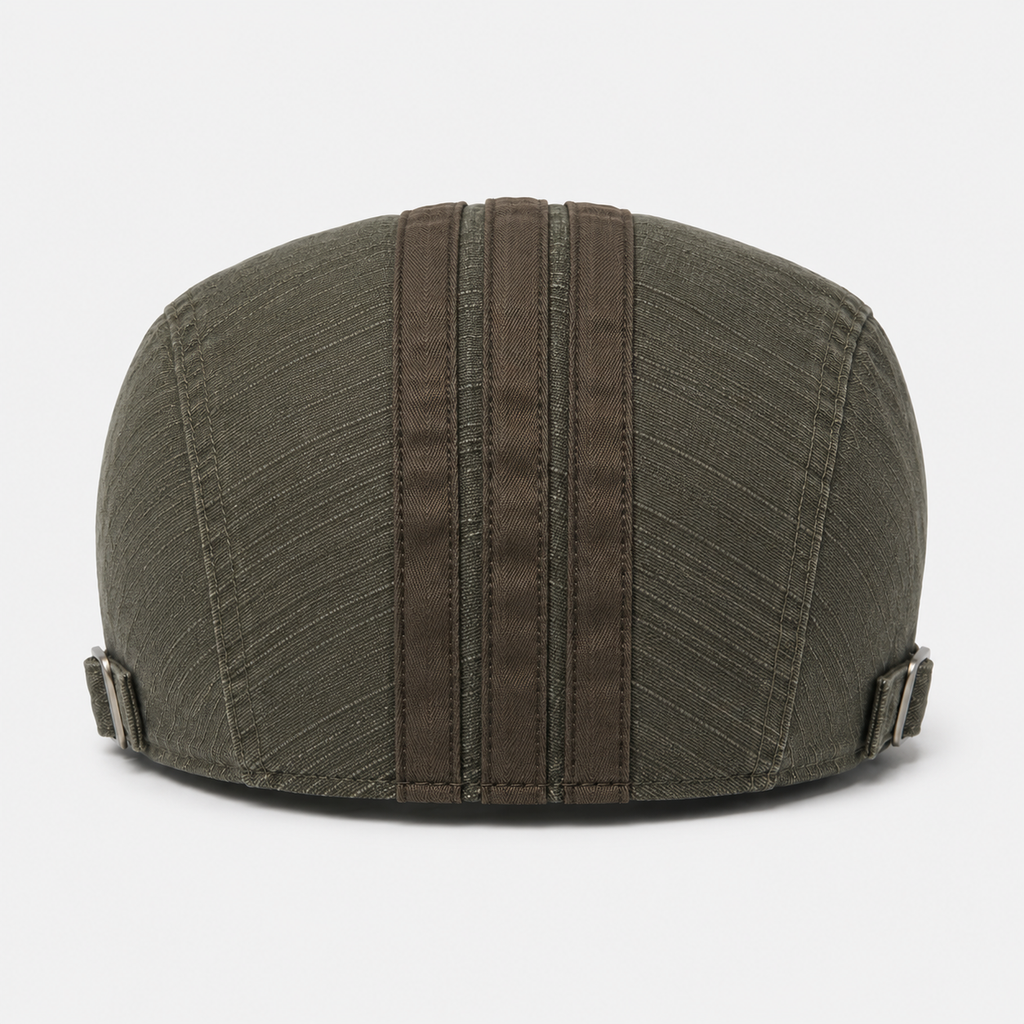 Béret Vintage Vert Khaki en Coton